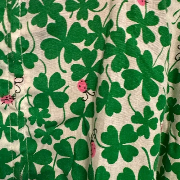 Vintage shamrocks and ladybugs dress Serbin by Muriel Ryan small - Picture 4 of 15
